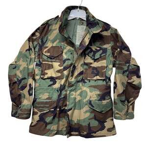 Woodland Army Cold Weather Field Coat Medium Camo Jacket Military Golden